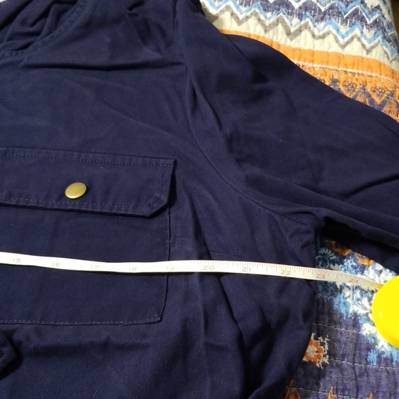 JustFab A-Line Parka Jacket With Hood Dark Indigo - Picture 6 of 8